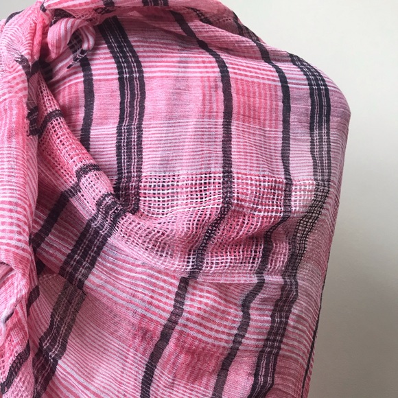 Treasure & Bond NEW Pink Plaid Scarf Shawl Wrap Large Nordstrom All Season Tags - Picture 3 of 10
